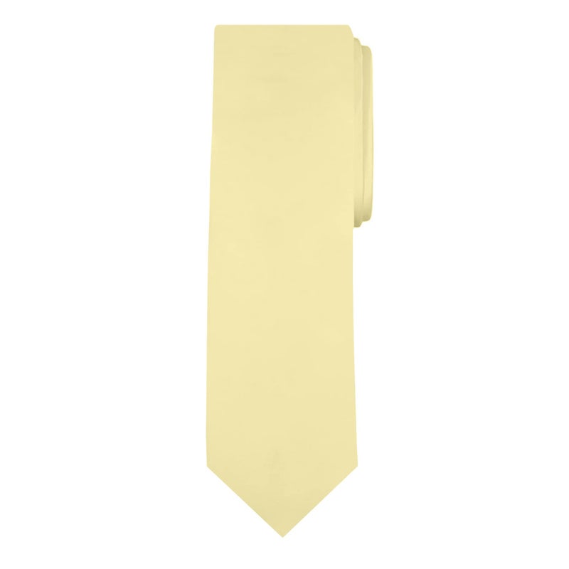 Jacob Alexander Solid Color Men's Regular Tie - Yellow - Image 1